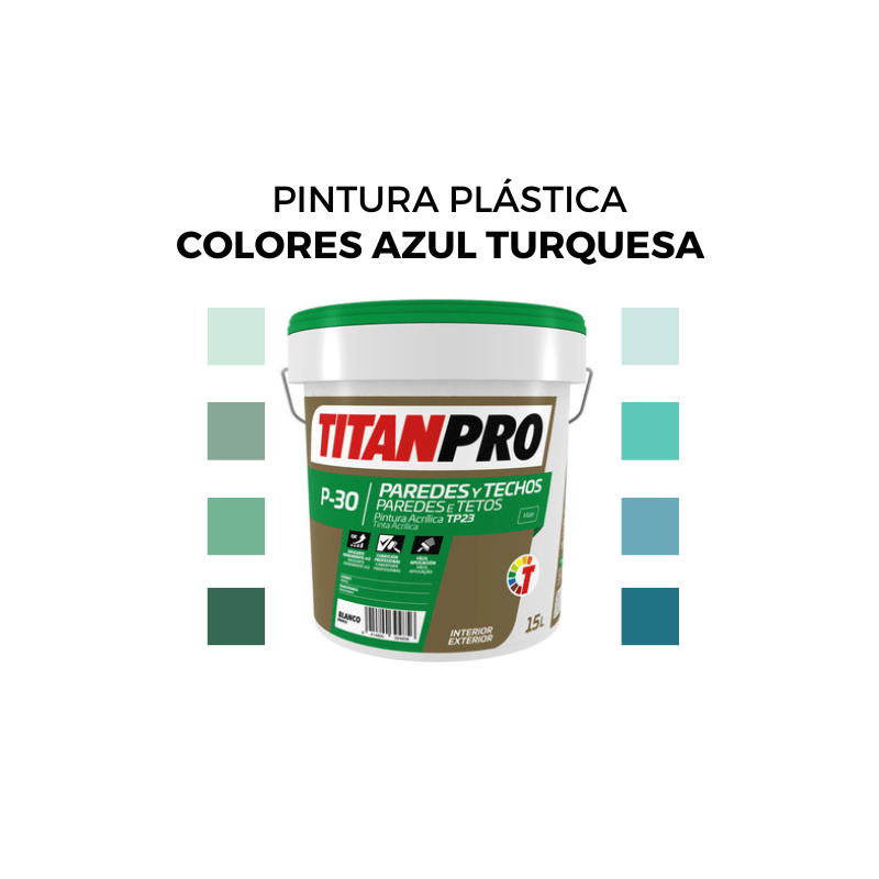 Pintura Plastica en Colores Azul Turquesa