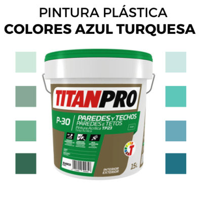 Pintura Plastica en Colores Azul Turquesa